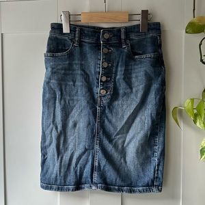 J. Crew Midi Denim Pencil Skirt